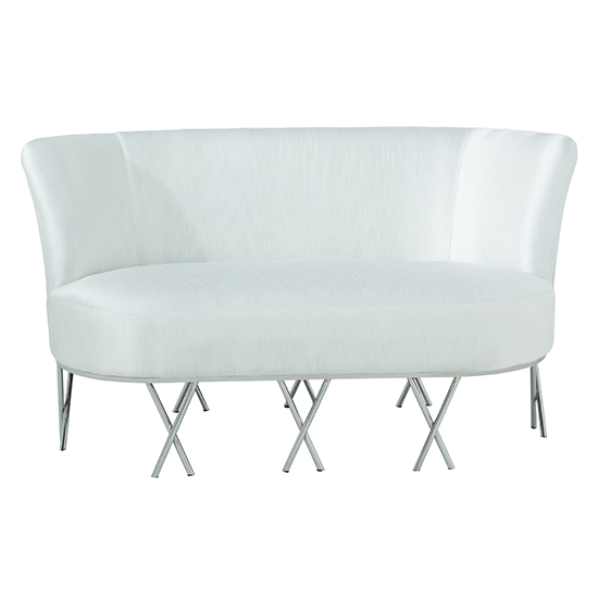 Penelope Velvet Upholstered 2 Seater Sofa In Ivory White_1