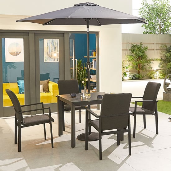 Pengta Outdoor 90cm Ceramic Dining Table In Slate and Charcoal_3