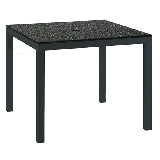 Photo of Pengta outdoor 90cm ceramic dining table in slate and charcoal