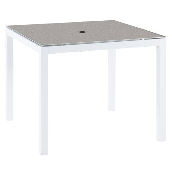 Product photograph of Pengta Outdoor 90cm Ceramic Dining Table In Stone And White from Furniture in Fashion