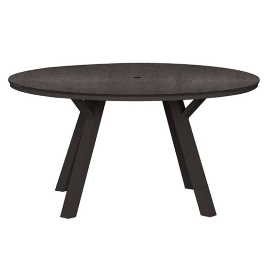 Photo of Pengta outdoor round 150cm ceramic top dining table in slate