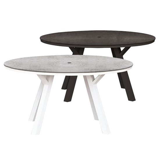 Pengta Outdoor Round 150cm Ceramic Top Dining Table In Stone_2