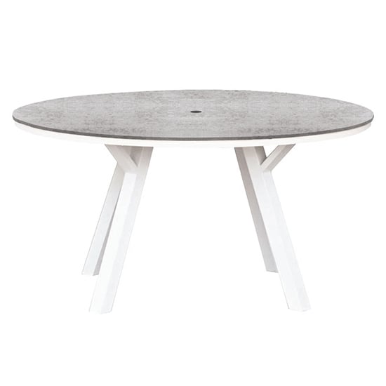 Pengta Outdoor Round 150cm Ceramic Top Dining Table In Stone