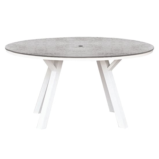 Product photograph of Pengta Outdoor Round 150cm Ceramic Top Dining Table In Stone from Furniture in Fashion