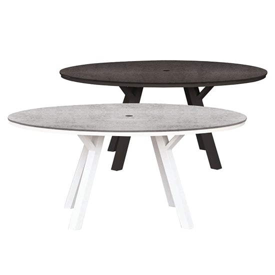 Pengta Outdoor Round 180cm Ceramic Top Dining Table In Stone_2