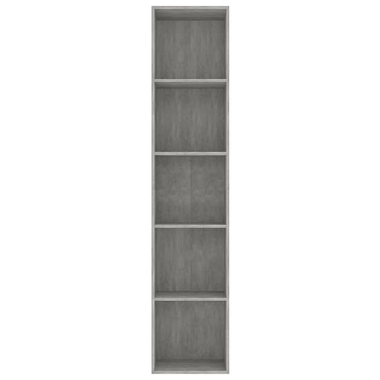 Peniel Tall Wooden Bookcase With 5 Shelves In Concrete Effect_4