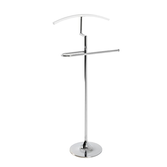 Read more about Peninsula metal valet stand in chrome and white