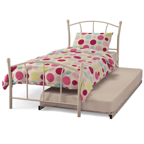 Penny Metal Single Bed With Guest Bed In White Furniture in Fashion