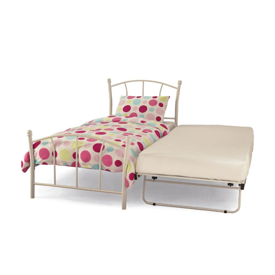 Penny Metal Single Bed With Guest Bed In White_3