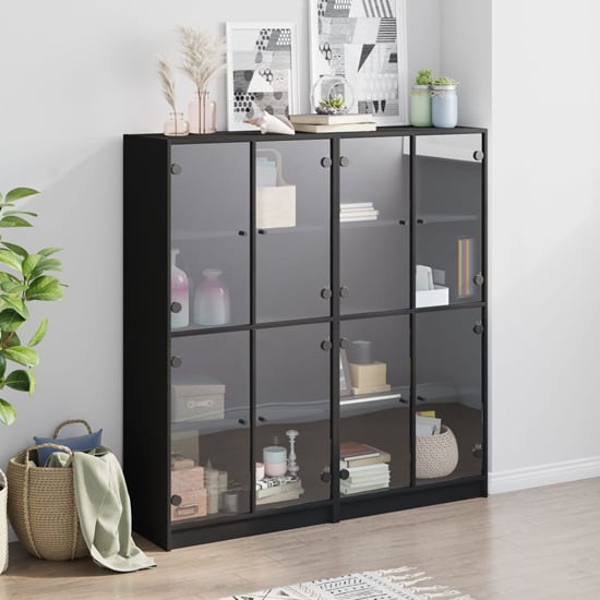 Penrith Wooden Bookcase With 16 Shelves In Black