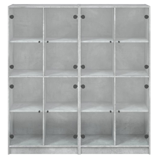 Penrith Wooden Bookcase With 16 Shelves In Concrete Grey