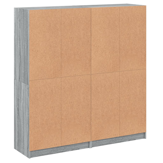 Penrith Wooden Bookcase With 16 Shelves In Grey Sonoma