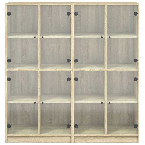 Penrith Wooden Bookcase With 16 Shelves In Sonoma Oak