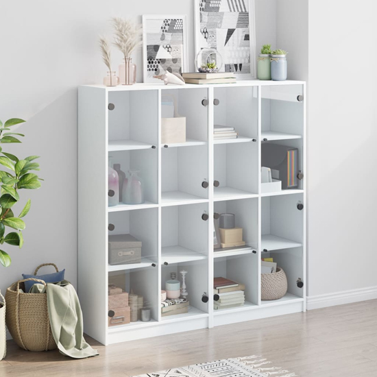 Read more about Penrith wooden bookcase with 16 shelves in white