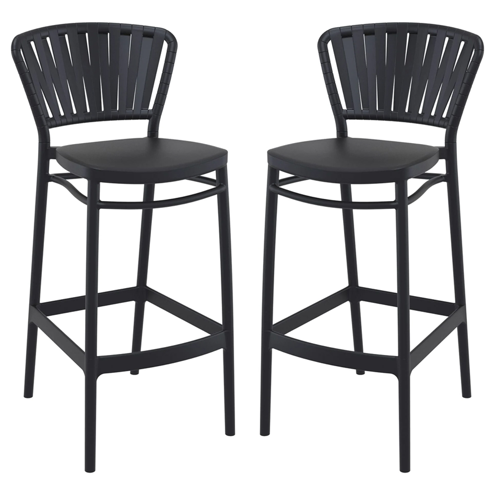 Penwell Black Polypropylene Bar Chairs in Pair