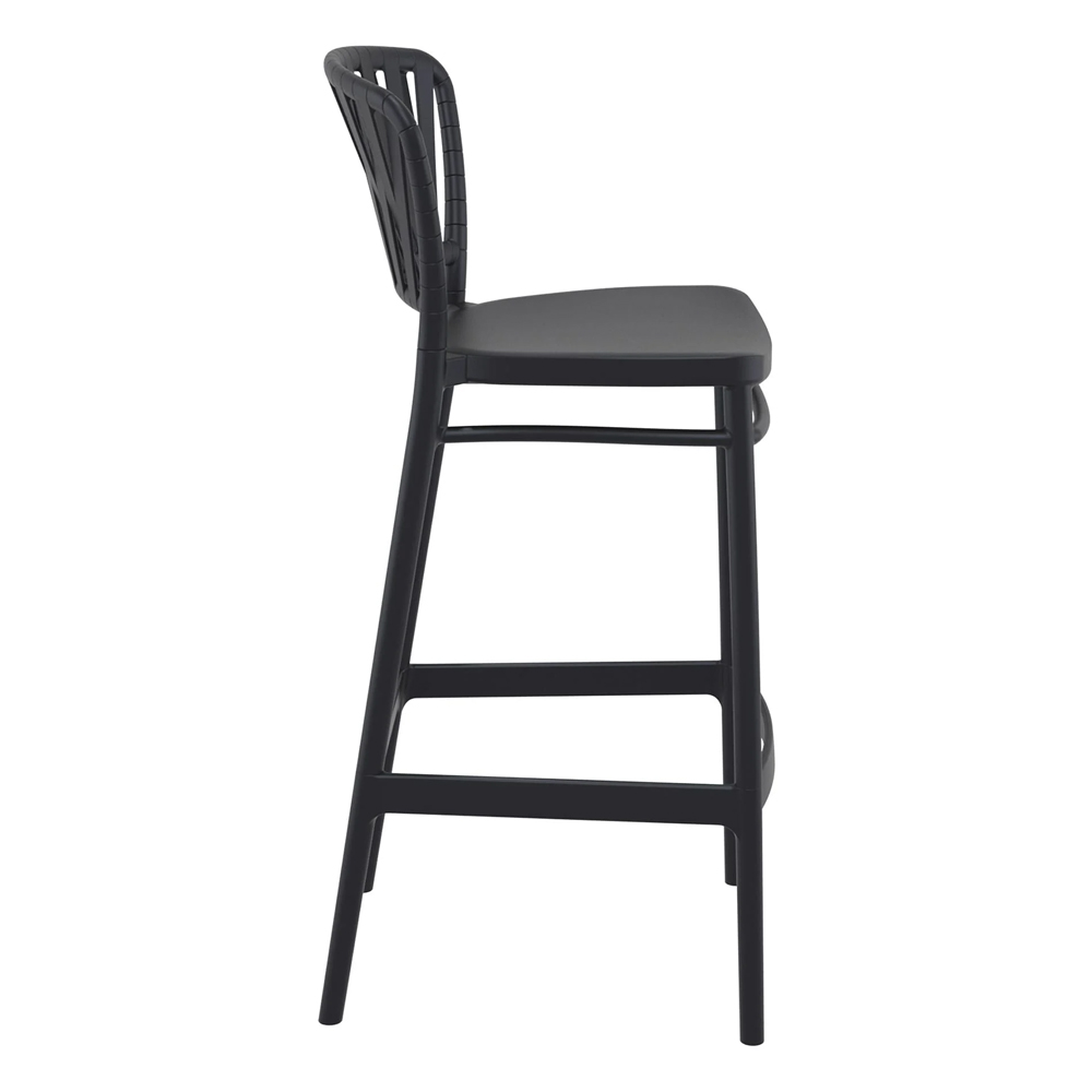 Penwell Black Polypropylene Bar Chairs in Pair