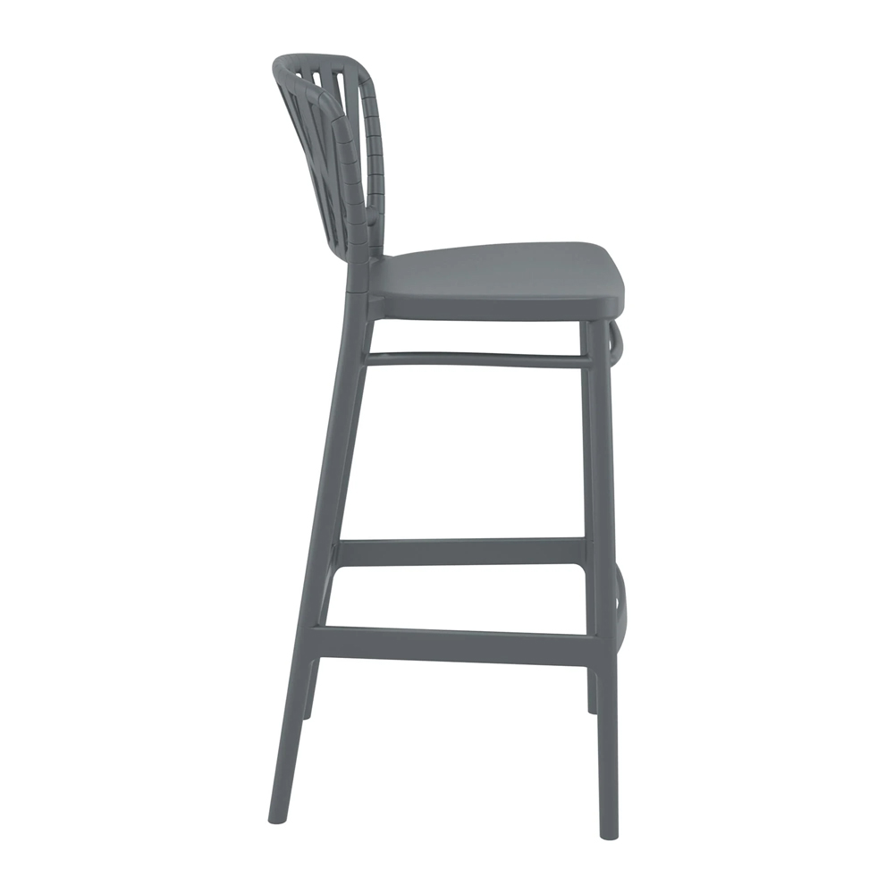 Penwell Dark Grey Polypropylene Bar Chairs in Pair