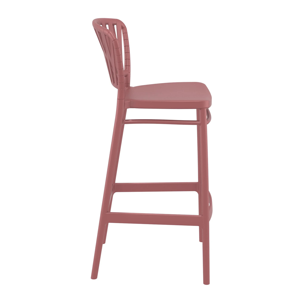 Penwell Marsala Polypropylene Bar Chairs in Pair