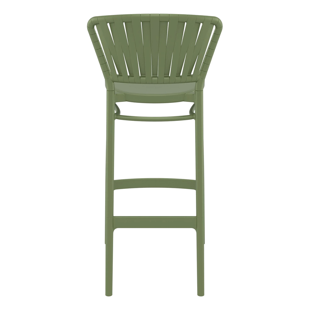 Penwell Olive Green Polypropylene Bar Chairs in Pair