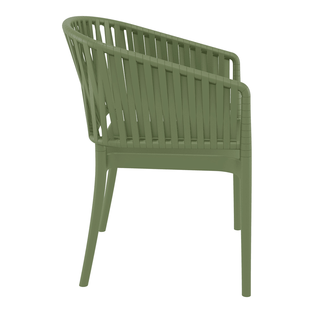 Penwell Polypropylene Outdoor Armchair In Olive Green