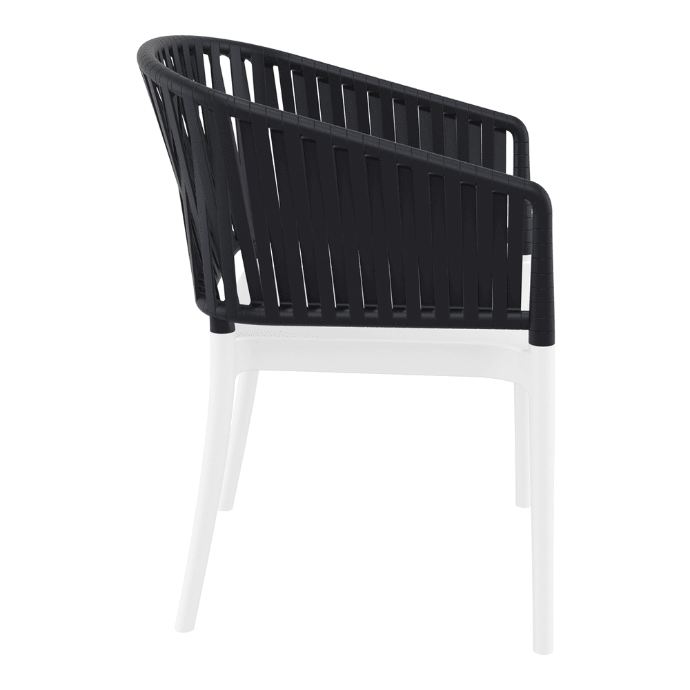 Penwell Polypropylene Outdoor Armchair In White And Black