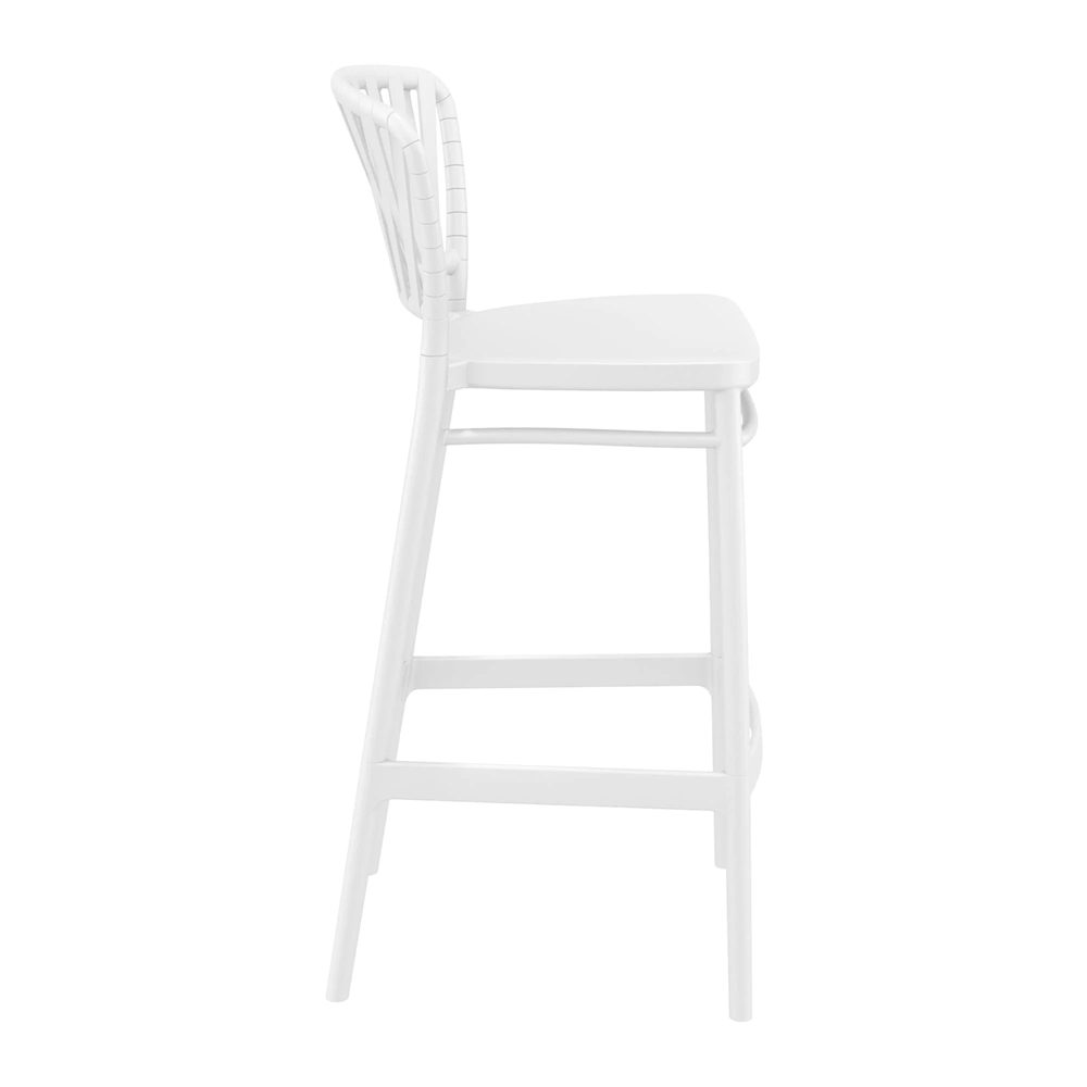 Penwell White Polypropylene Bar Chairs in Pair