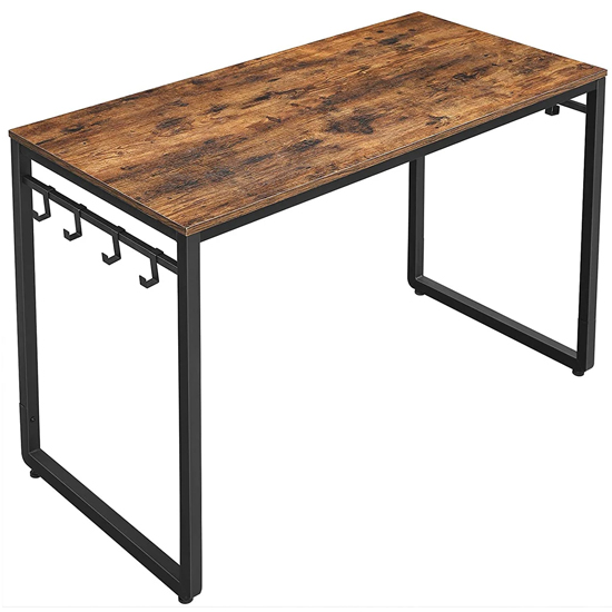 Peoria Wooden Computer Desk In Rustic Brown FiF
