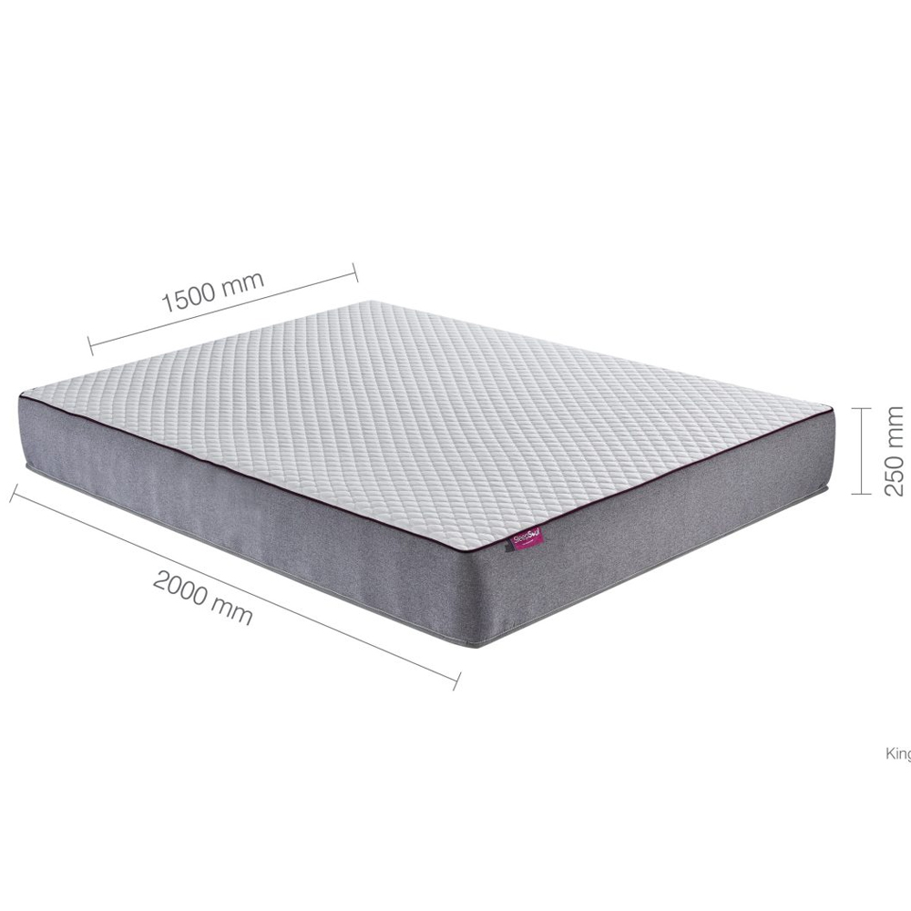 Peoria Fabric King Size Mattress In White