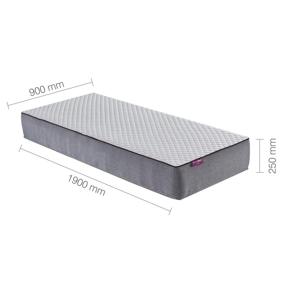 Peoria Fabric Single Mattress In White