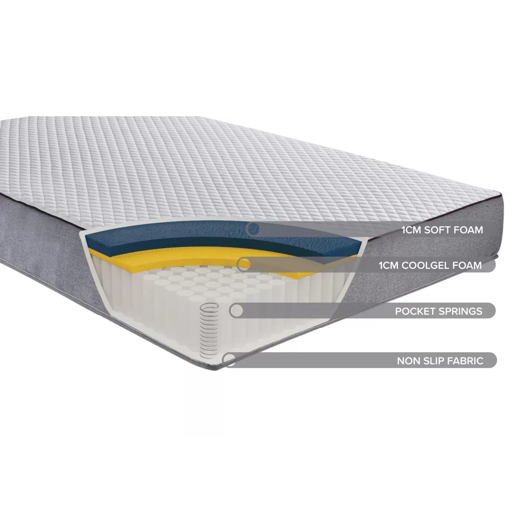 Peoria Fabric Small Double Mattress In White