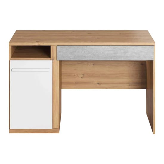 Peoria Kids Computer Desk With 1 Door 1 Drawer In Nash Oak