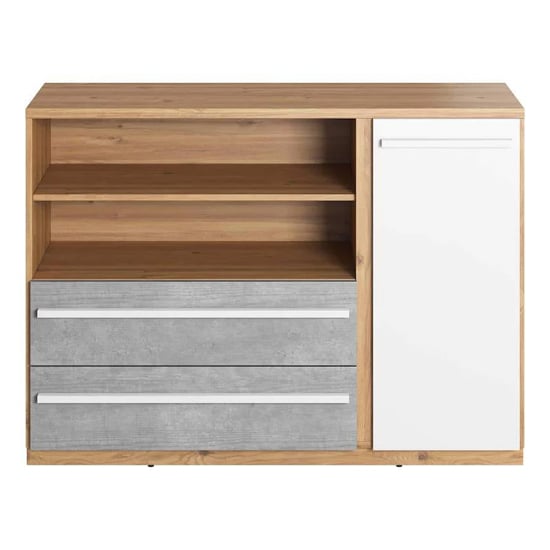 Product photograph of Peoria Kids Sideboard 1 Door 2 Drawers In Matt White from Furniture in Fashion