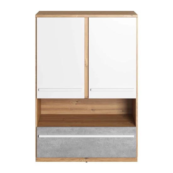 Product photograph of Peoria Kids Sideboard 2 Doors 1 Drawer In Matt White from Furniture in Fashion