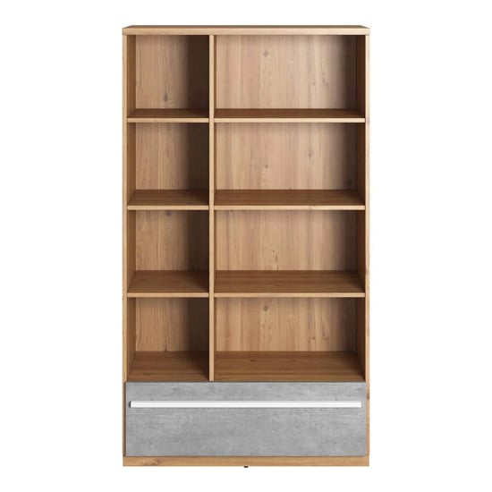 Peoria Kids Wooden Bookcase With 6 shelves In Nash Oak