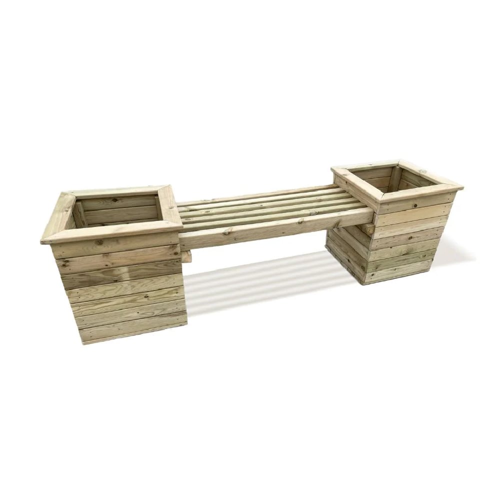 Product photograph of Peoria Wooden Garden Planter Bench In Natural from Furniture in Fashion