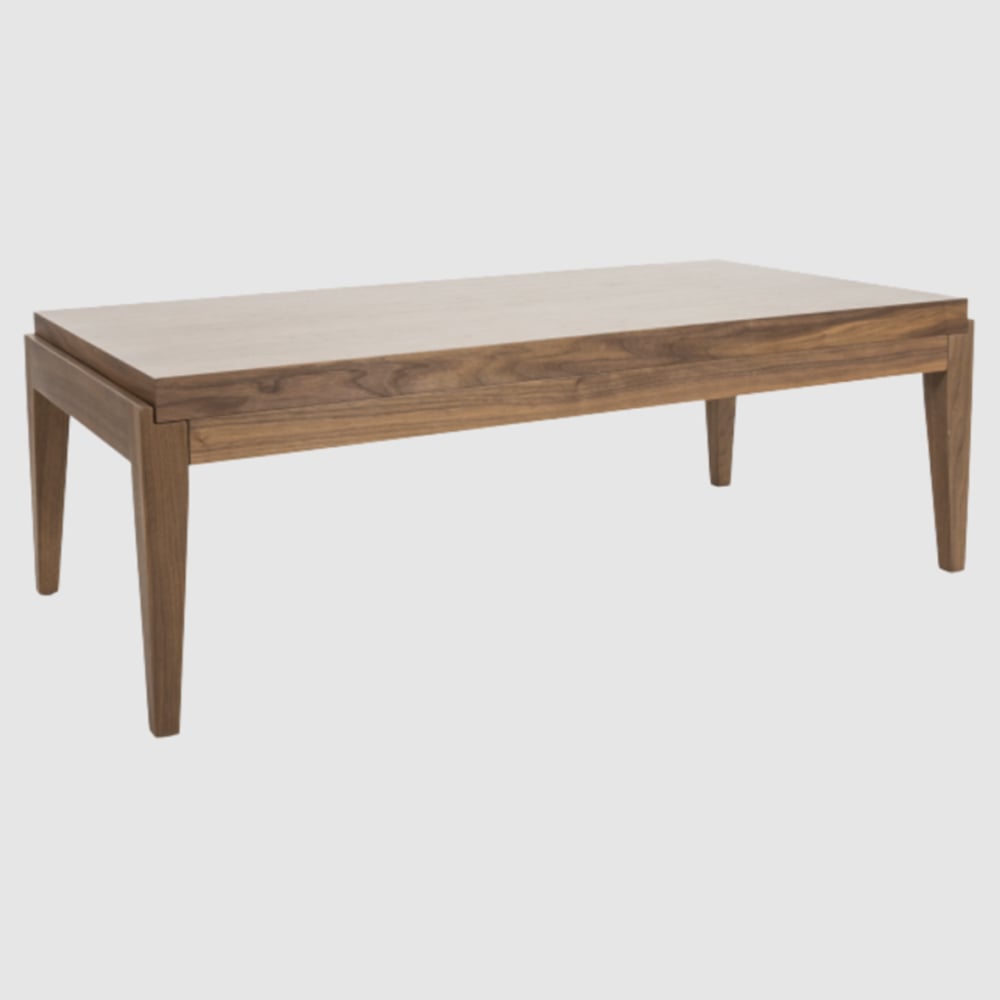 peoria wooden rectangular coffee table in walnut