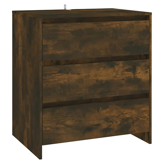 Pepa Wooden Sideboard With 2 Doors 3 Drawers In Smoked Oak
