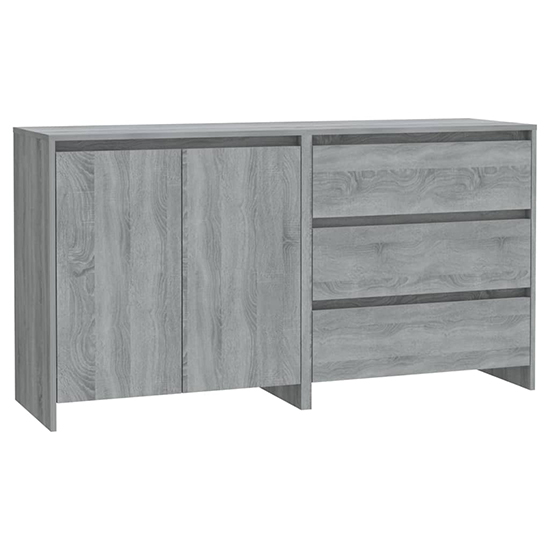 Pepa Wooden Sideboard With 2 Doors 3 Drawers In Sonoma Grey_3