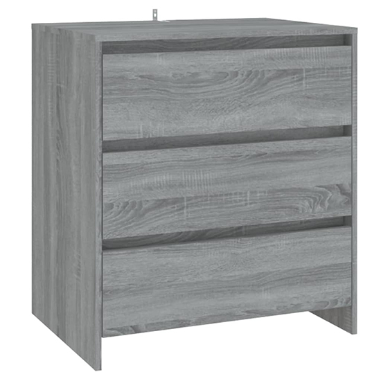Pepa Wooden Sideboard With 2 Doors 3 Drawers In Sonoma Grey