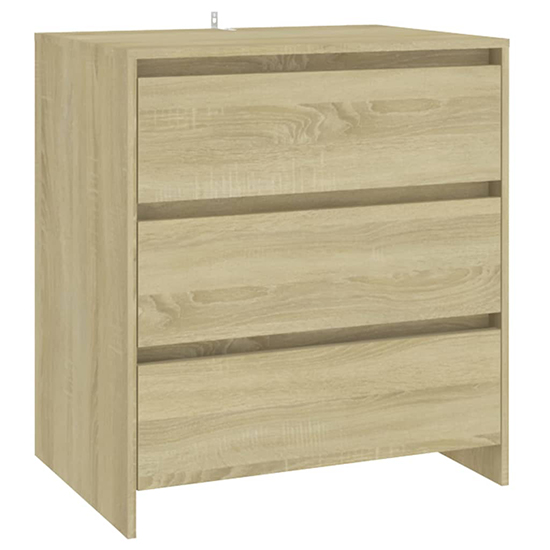 Pepa Wooden Sideboard With 2 Doors 3 Drawers In Sonoma Oak