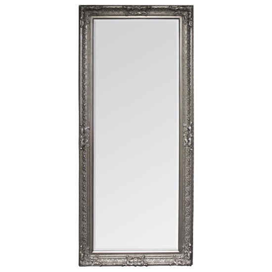 Percid Rectangular Leaner Mirror In Antique Silver Frame Furniture in