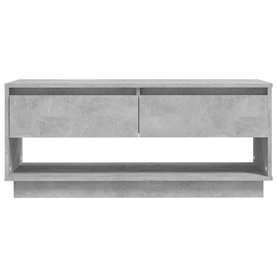 Perdy Wooden TV Stand With 2 Drawers In Concrete Effect