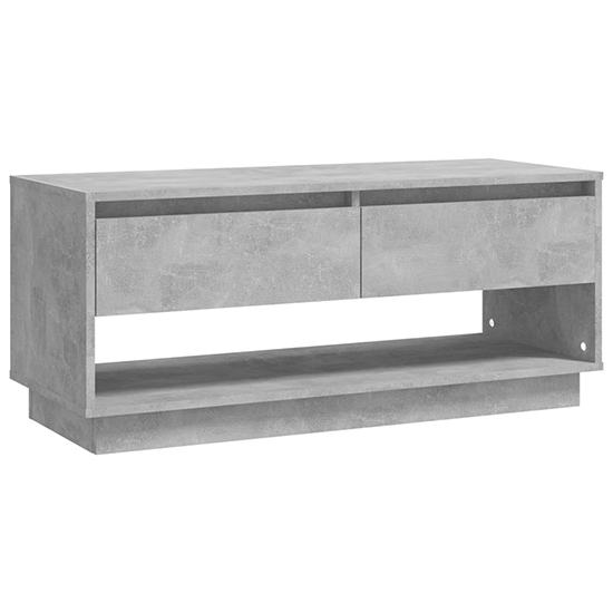Perdy Wooden TV Stand With 2 Drawers In Concrete Effect