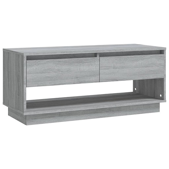Perdy Wooden TV Stand With 2 Drawers In Grey Sonoma Oak