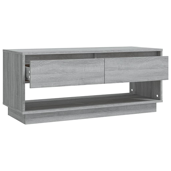 Perdy Wooden TV Stand With 2 Drawers In Grey Sonoma Oak
