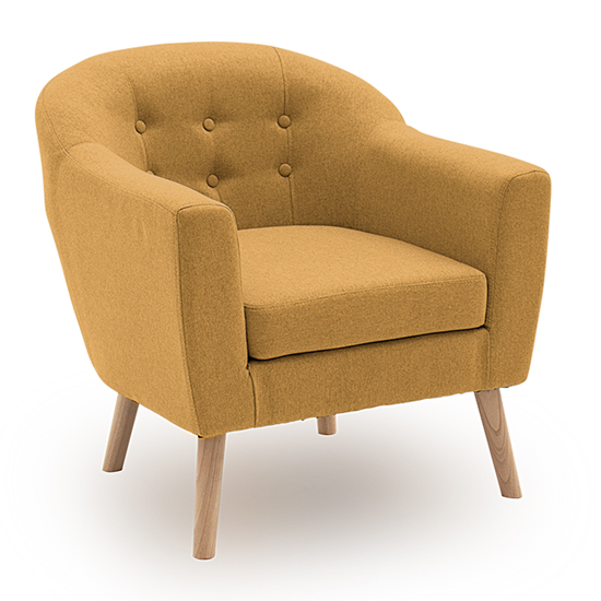 Perig Fabric Upholstered Accent Chair In Mustard FiF
