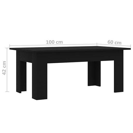 Perilla Rectangular Wooden Coffee Table In Black