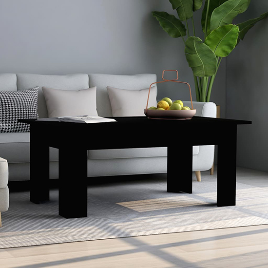 Perilla Rectangular Wooden Coffee Table In Black