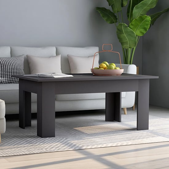 Perilla Rectangular Wooden Coffee Table In Grey
