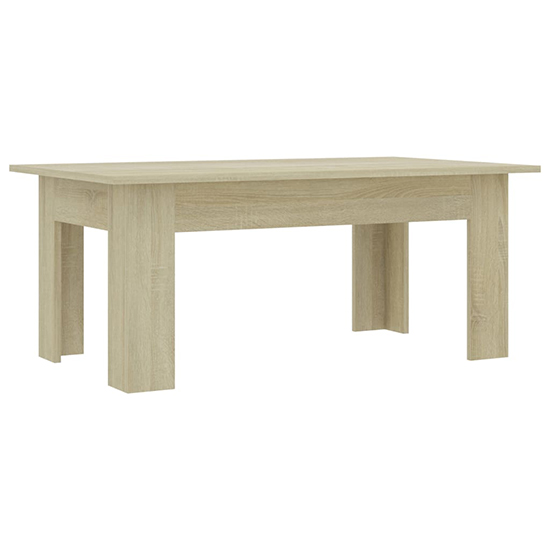 Perilla Rectangular Wooden Coffee Table In Sonoma Oak